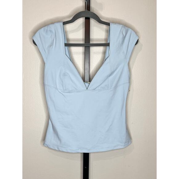 Intimately by Free People Cap Sleeve Duo Corset Cami Top Sky Blue Womens L NWT - Picture 2 of 6